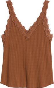 Wit & Wisdom Lace Trim Rib Camisole