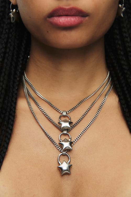 67jewelry Mini Puffed Star Necklace In Metallic