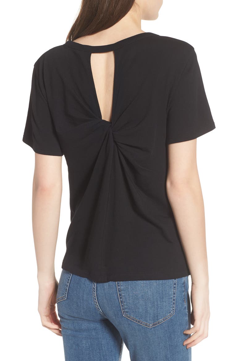 Twist Back Tee, Alternate, color, BLACK