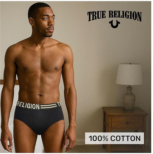True Religion Briefs Soft Cotton Underwear Pack Of 5 In Black