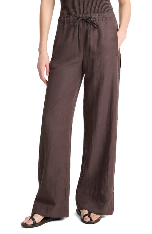 Vince Mid Rise Side Snap Pull On Pants Dk Coffee In Dark Coffee