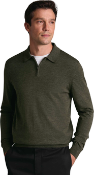 Charles Tyrwhitt Merino Zip Polo Neck Long sleeve