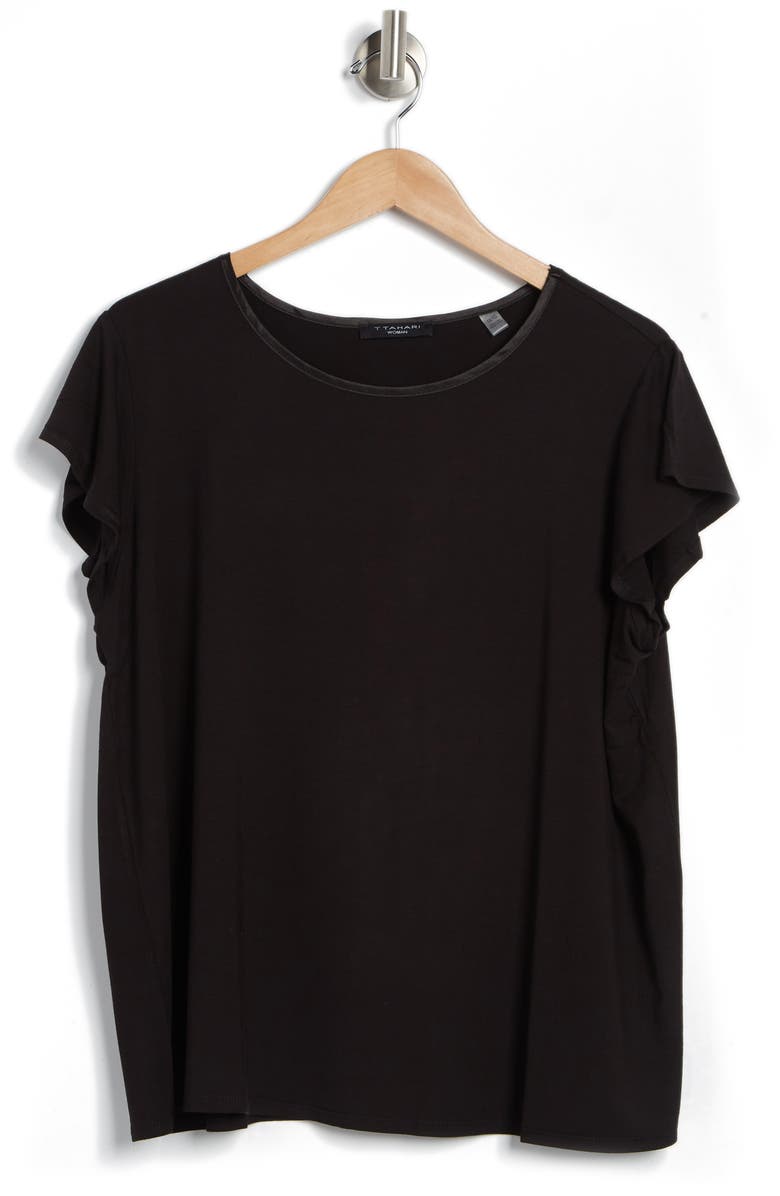 T Tahari Flutter Cap Sleeve T-Shirt, Alternate, color, 