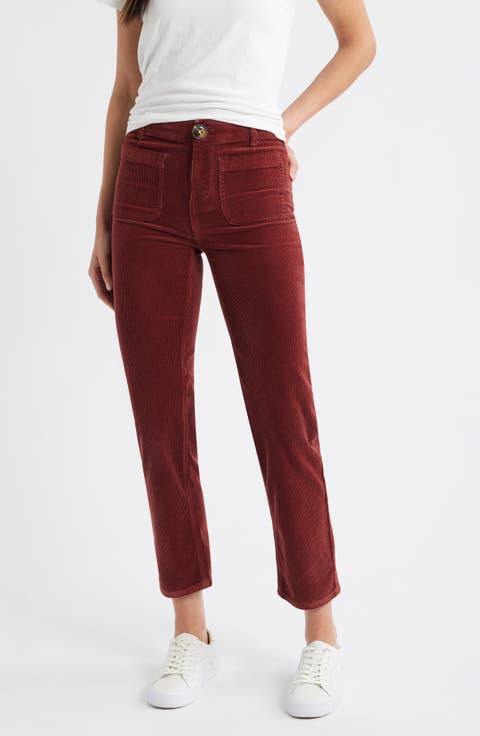 Soho Patch Pocket Straight Leg Corduroy Pants