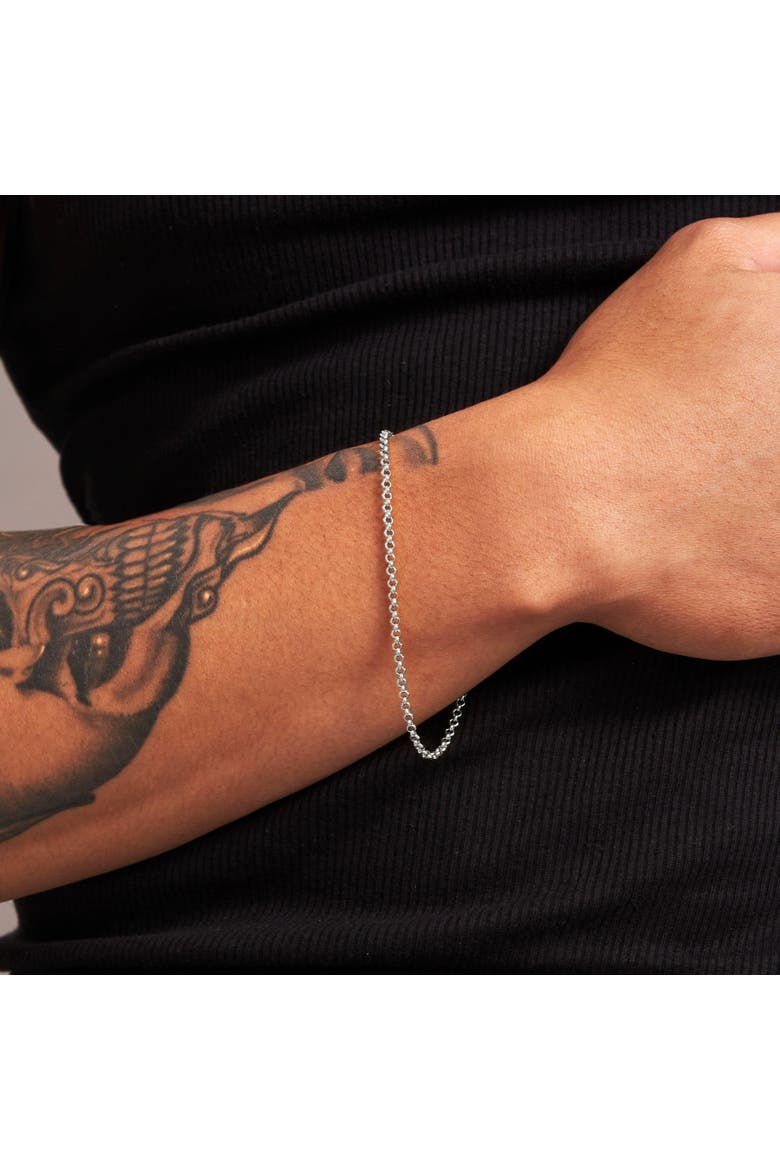 Rolo Chain Bracelet, Alternate, color, Platinum