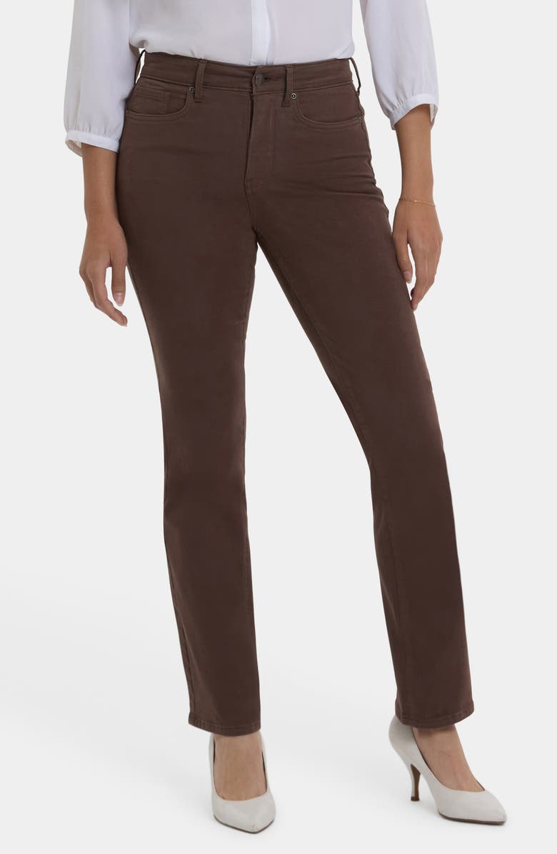 NYDJ Marilyn High Waist Straight Leg Jeans, Main, color, Coffee Bean