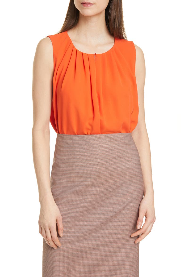 Irvetta Sleeveless Blouse, Main, color, FIERY ORANGE