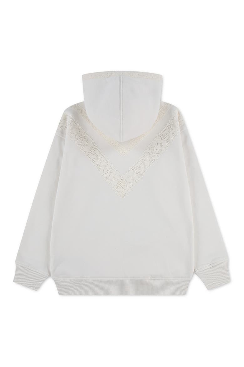 Kids' Lace Trim Hoodie, Alternate, color, JET STREAM