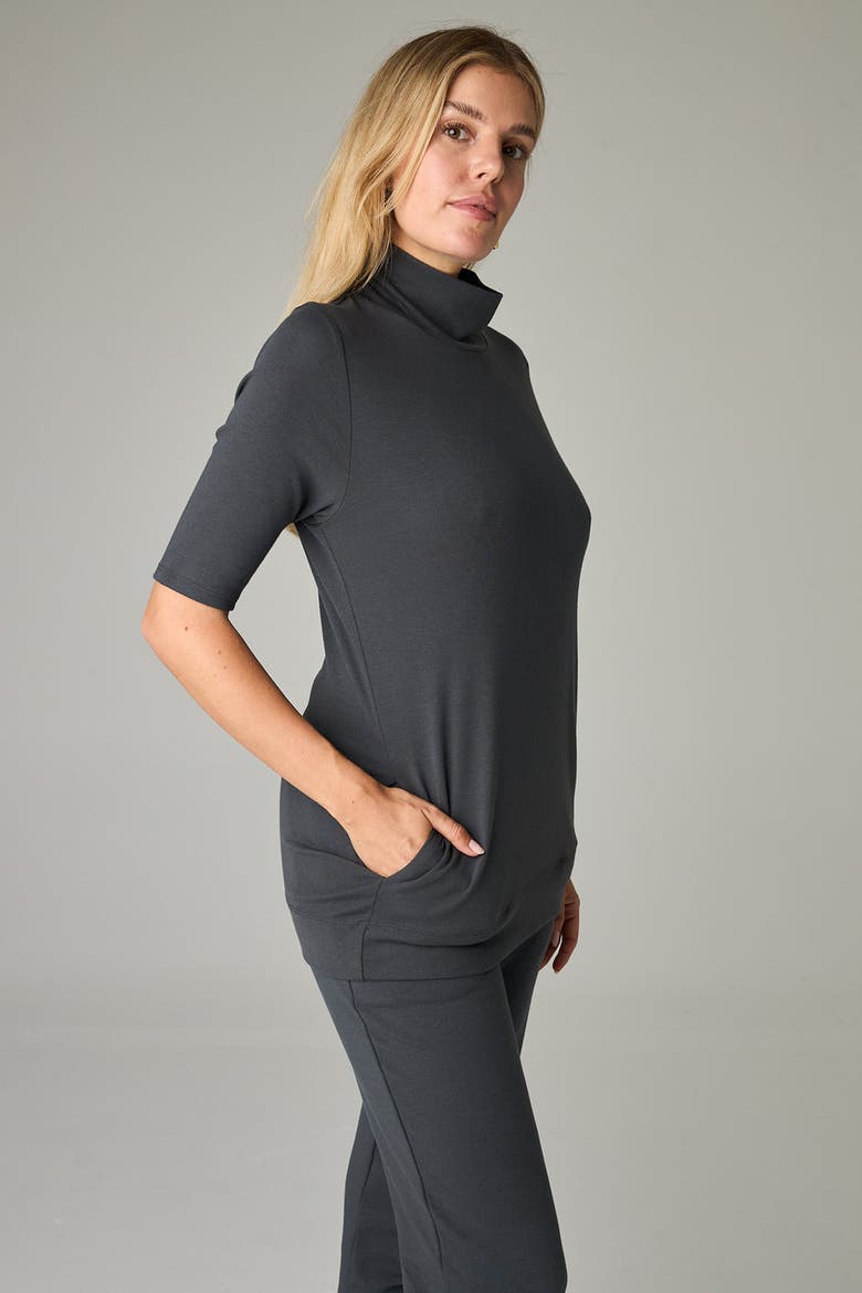 Acadia Aspen Eco-Luxe Rib Short-Sleeve Top - Ultra-Luxe Flow, Alternate, color, Slate