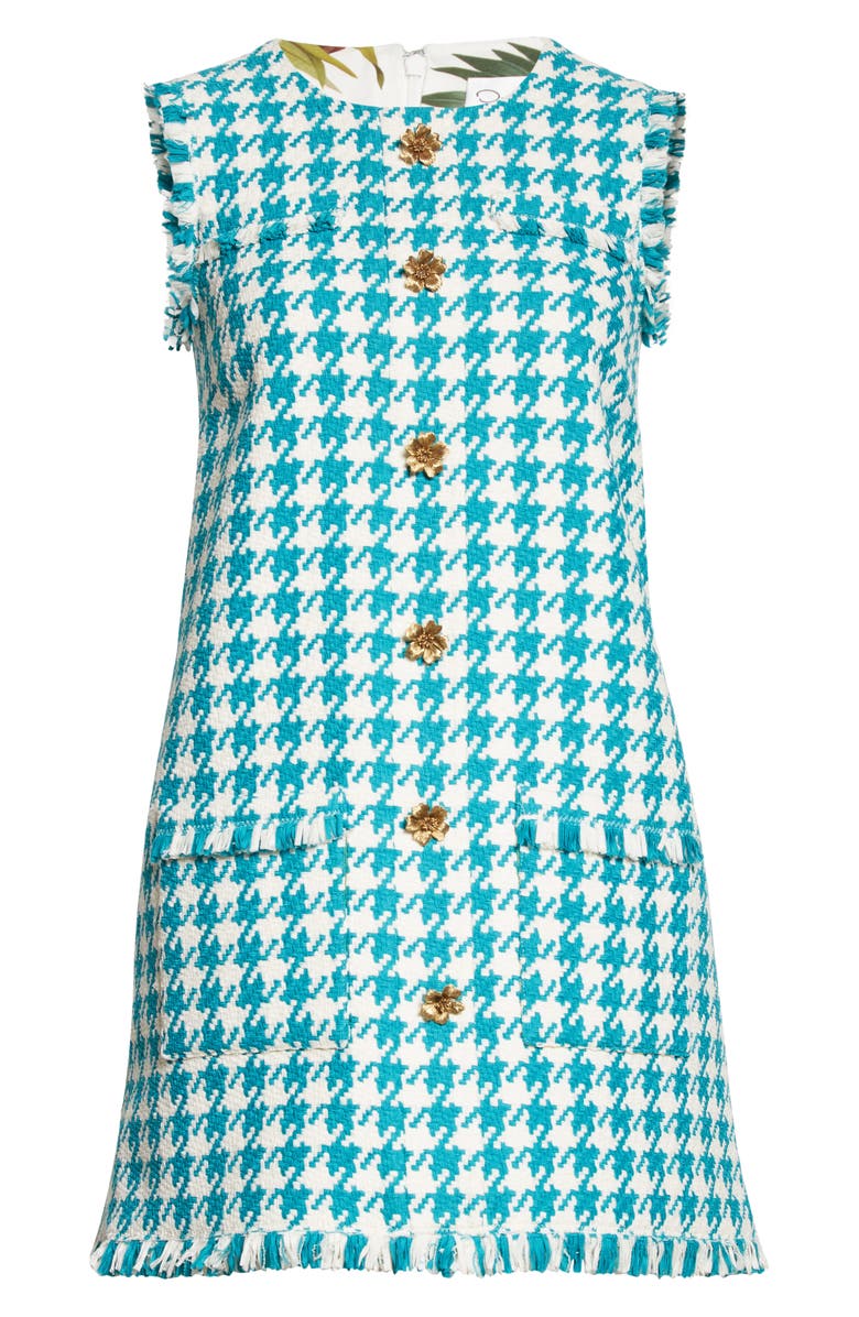 Oscar de la Renta Gingham Tweed Sleeveless Minidress, Alternate, color,