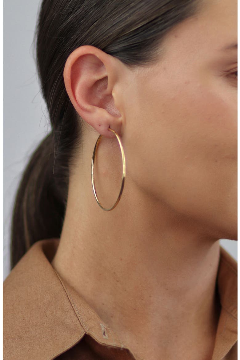 Set of 2 Minimalist Hoop Earrings, Alternate, color, GOLD