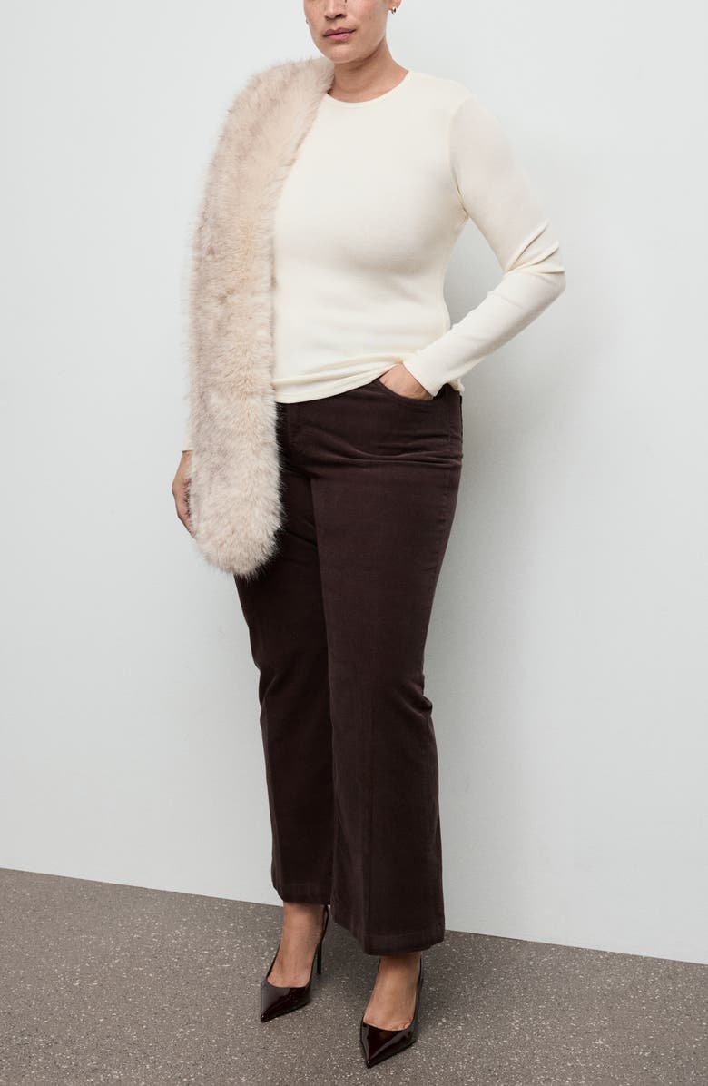 MANGO Crewneck Top, Alternate, color, Off White