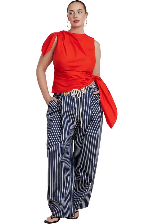 Striped Pant With Rope Belt