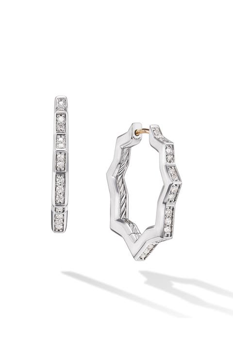Stax Zigzag Hoop Earrings with Diamonds, 22.8mm