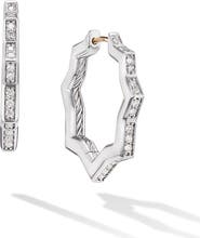 David Yurman Stax Zigzag Hoop Earrings with Diamonds, 22.8mm
