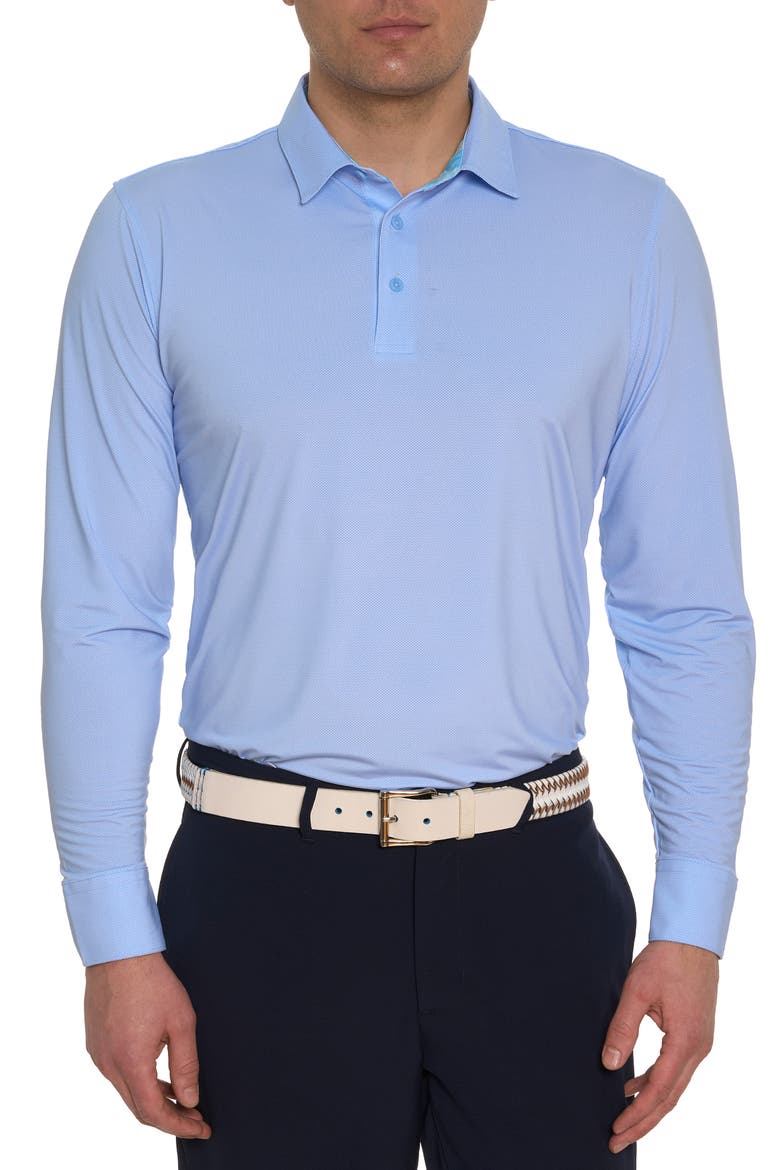 Alastor Long Sleeve Golf Polo, Main, color, LIGHT BLUE