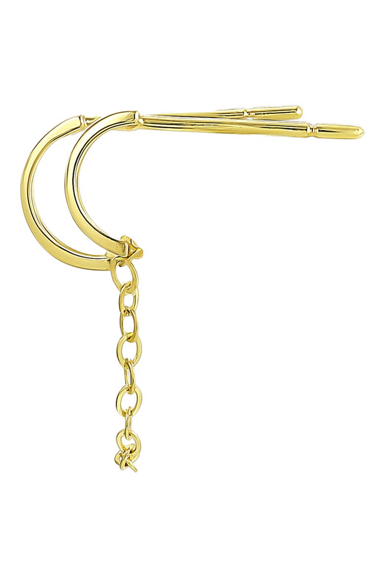 Double Hoop Chain Drop Earrings, Alternate, color, GOLD