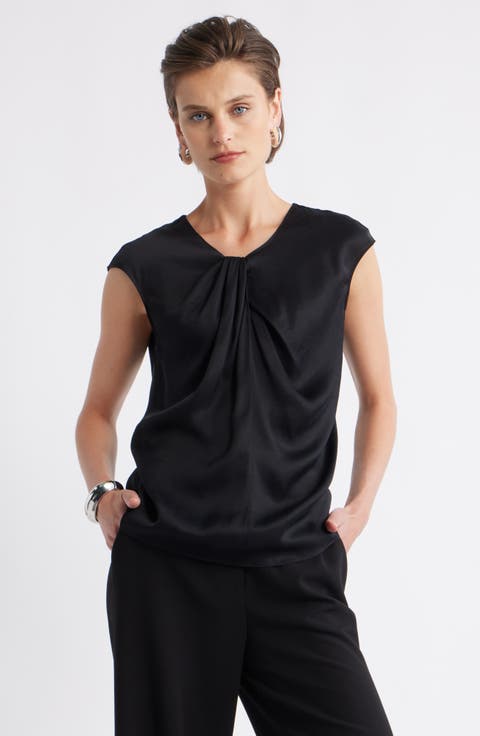 Twist Front Satin Top