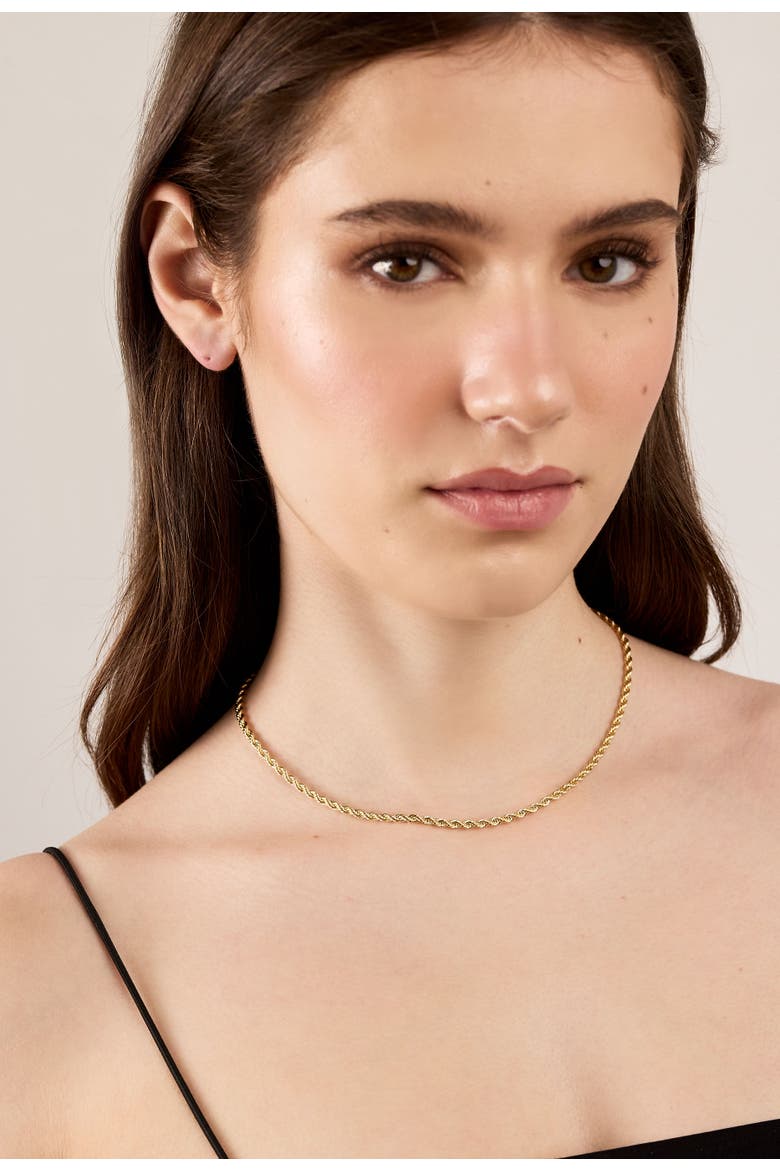 Harper Gold Filled Rope Chain Necklace, Alternate, color, Gold - 14"