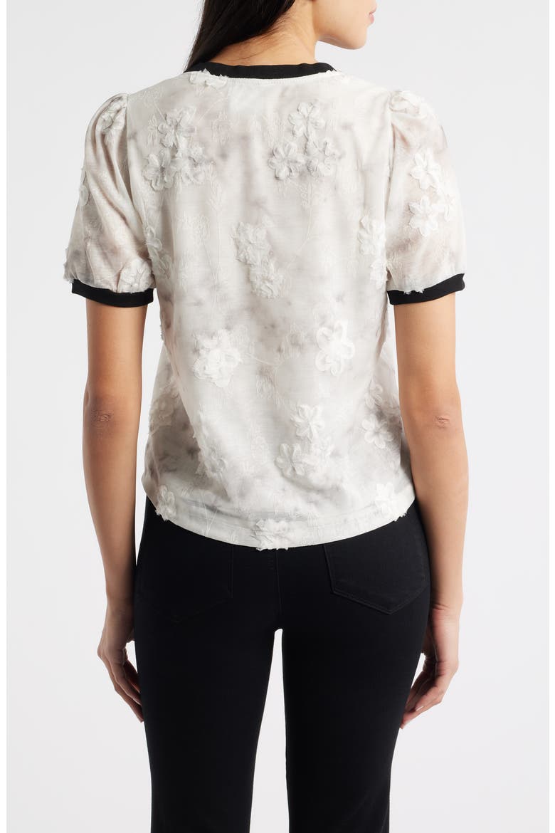 Beatrice Floral Appliqué T-Shirt, Alternate, color, BEIGE