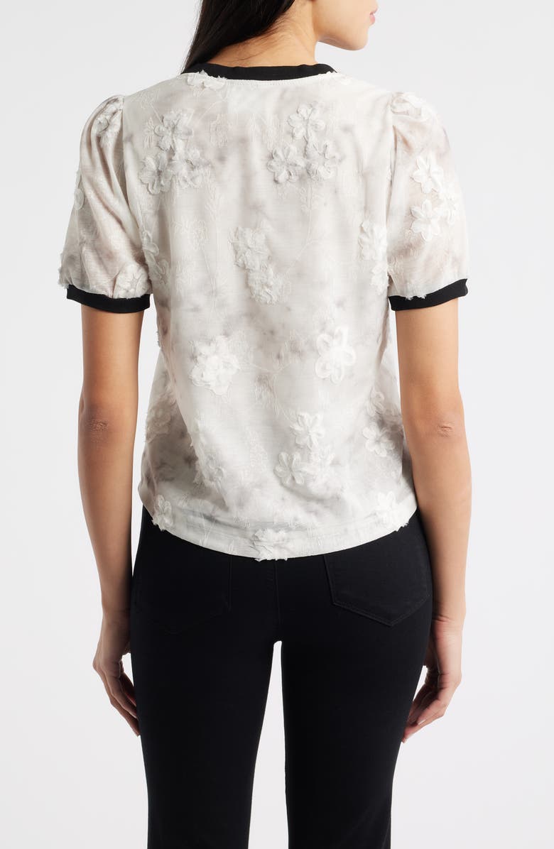 NIKKI LUND Beatrice Floral Appliqué T-Shirt, Alternate, color, Beige