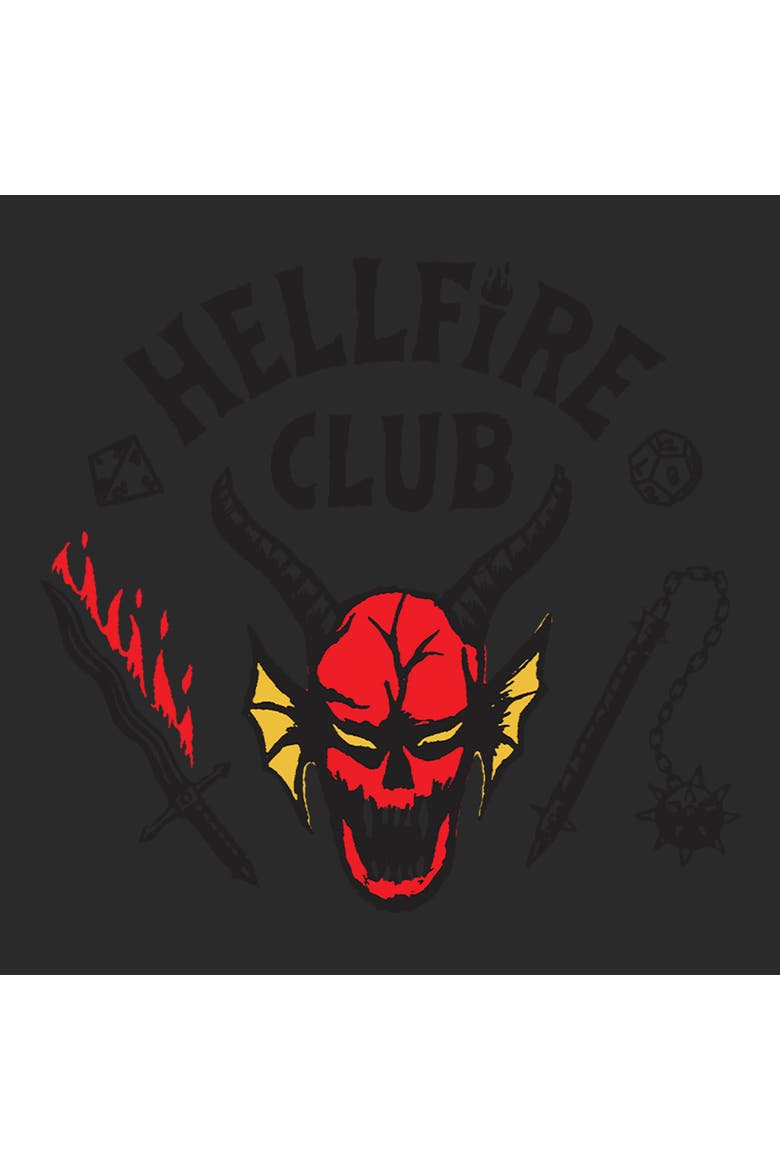 Men's Stranger Things Welcome to the Hellfire Club  Graphic T-Shirt, Alternate, color, Charcoal