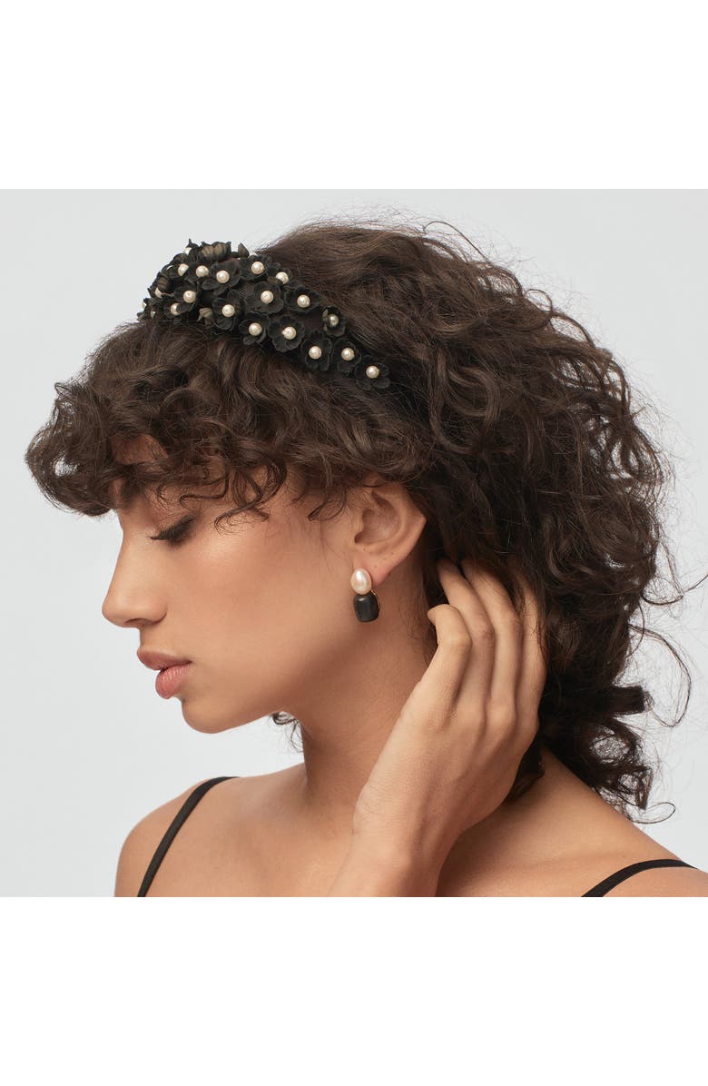 Lele Sadoughi Pebble Stud Earrings, Alternate, color, Jet 001