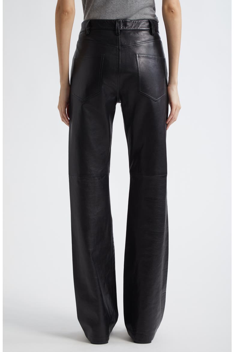 Joan Straight Leg Leather Pants, Alternate, color, BLACK
