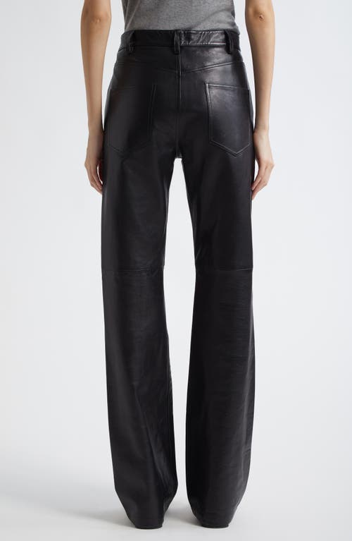 Nili Lotan Joan Leather Straight-leg Pants In Black