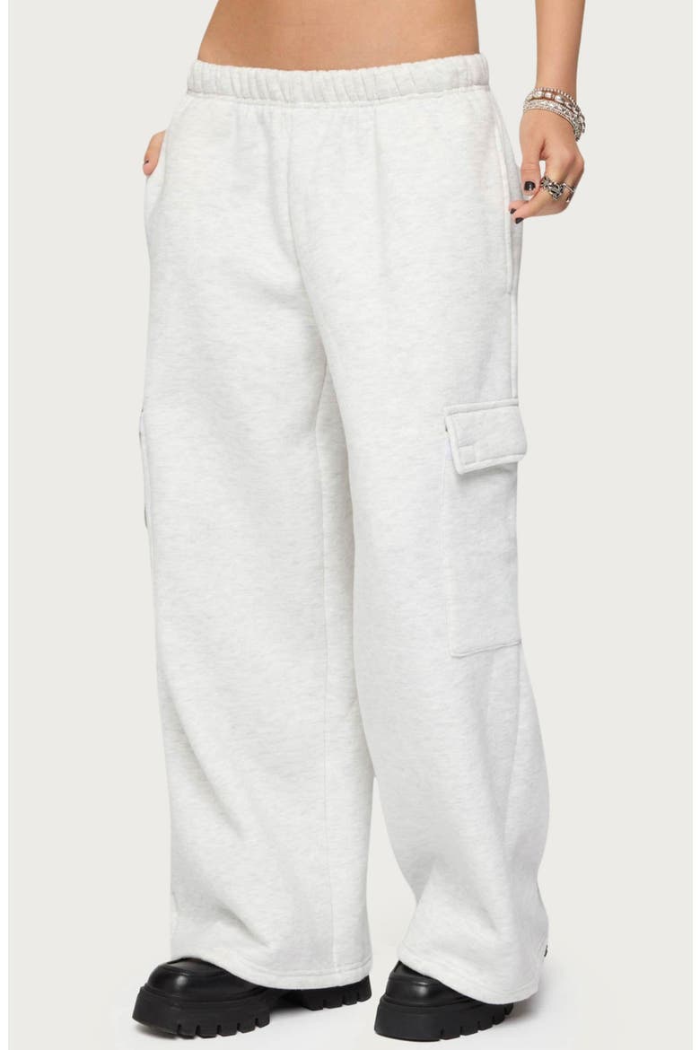 Wide Leg Cargo Sweatpants, Alternate, color, LIGHT-GRAY