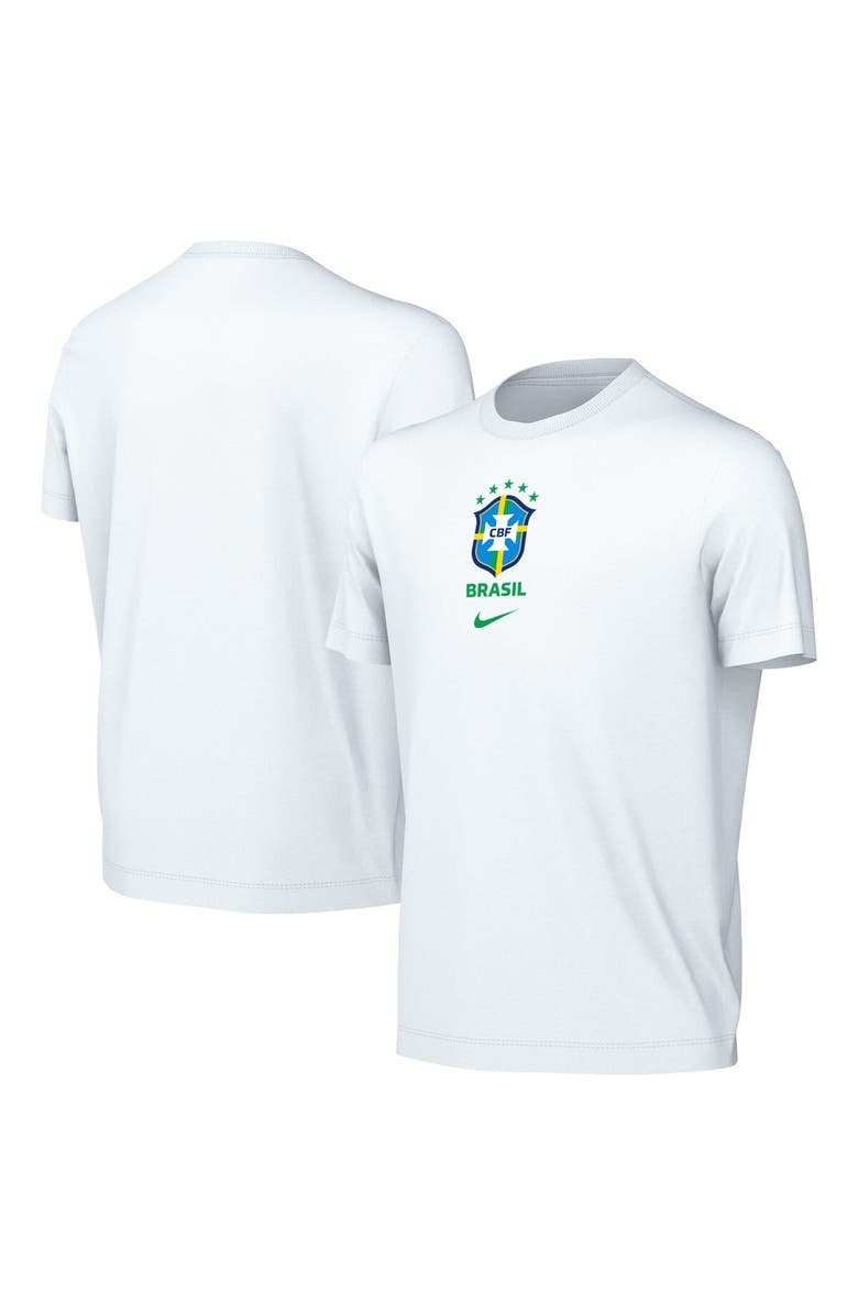Nike Youth Nike White Brazil National Team Crest T-Shirt, Main, color, White