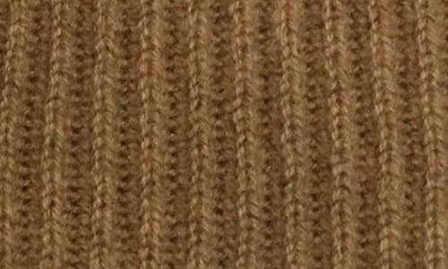 Portolano Merino Wool Rib Cuff Beanie In Brown