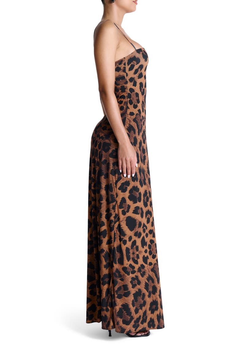 Printed Maxi Dress, Alternate, color, LEOPARD