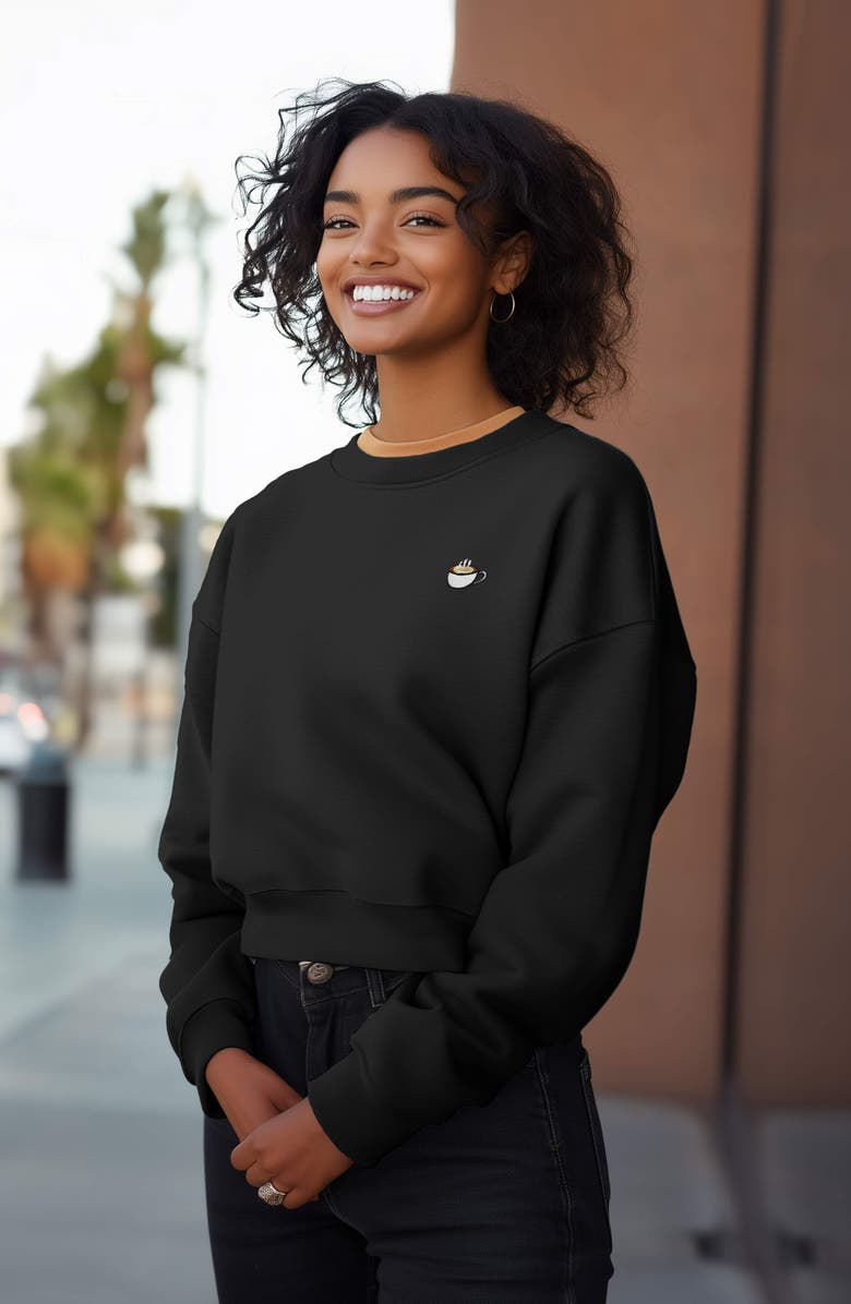 Dalix Cappuccino Relaxed Sweatshirt, Alternate, color, Black