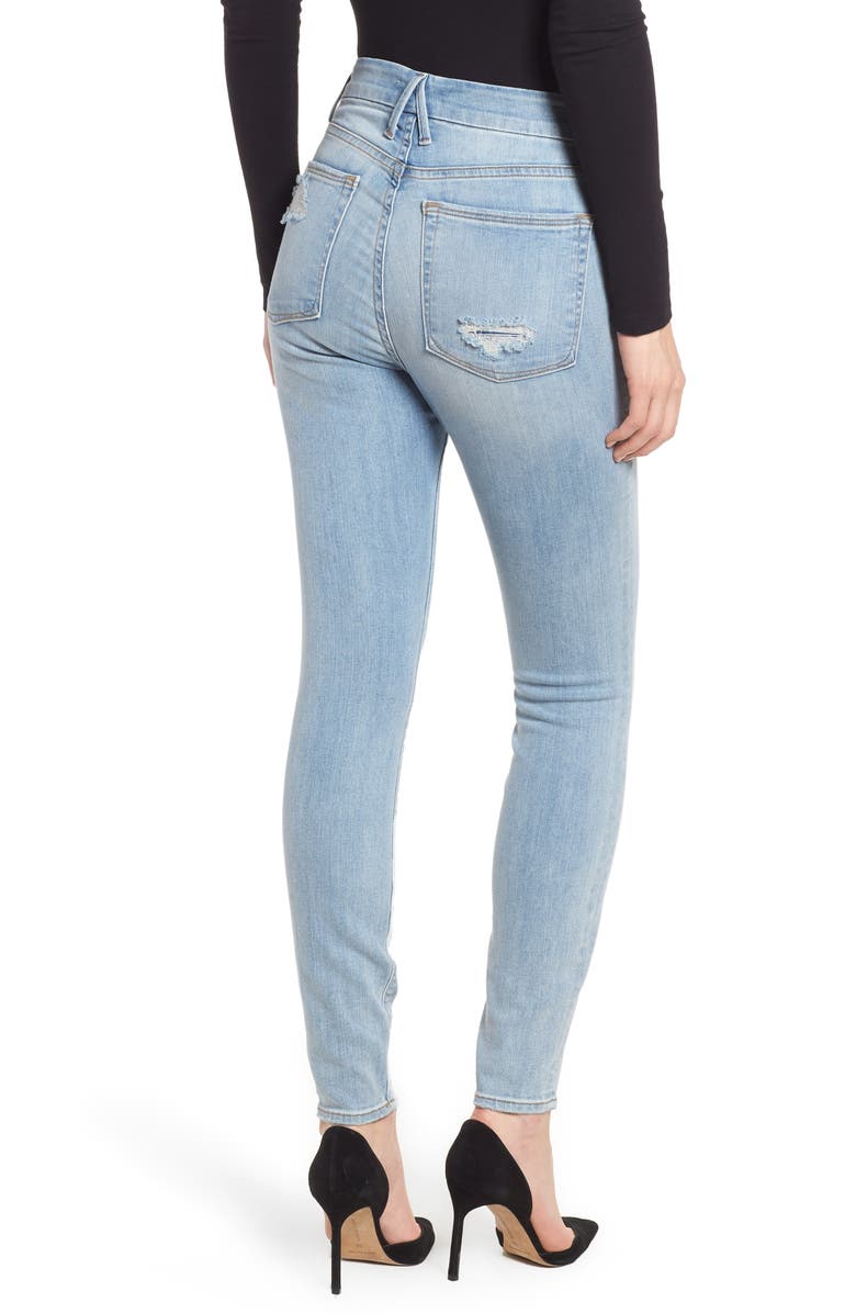 Good American Good Waist Ripped High Waist Skinny Jeans, Alternate, color, 