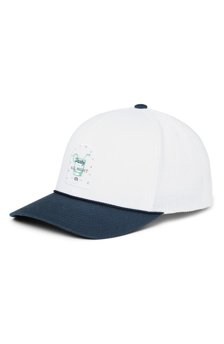 TravisMathew Beer Break Snapback Golf Hat, Main, color, White