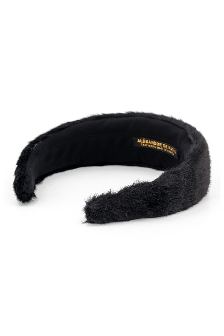 Faux Fur headband, Alternate, color, Black