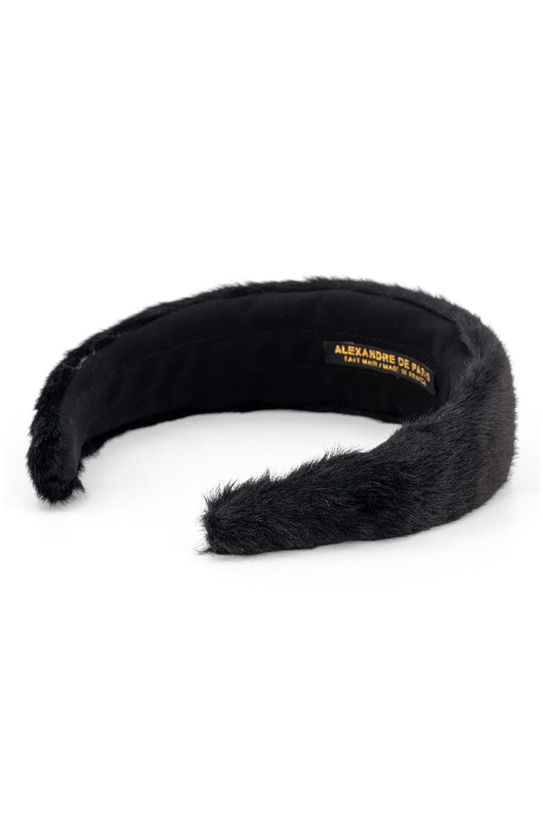 Alexandre de Paris Faux Fur headband, Alternate, color, Black