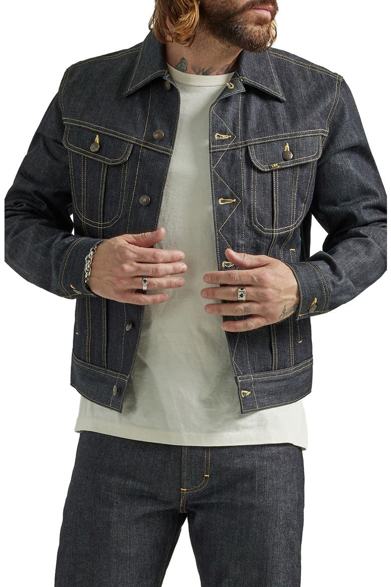 101 Rider Denim Trucker Jacket, Alternate, color, DRY INDIGO