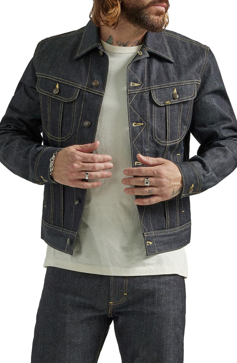Lee 101 Rider Denim Trucker Jacket, Alternate, color, Dry Indigo