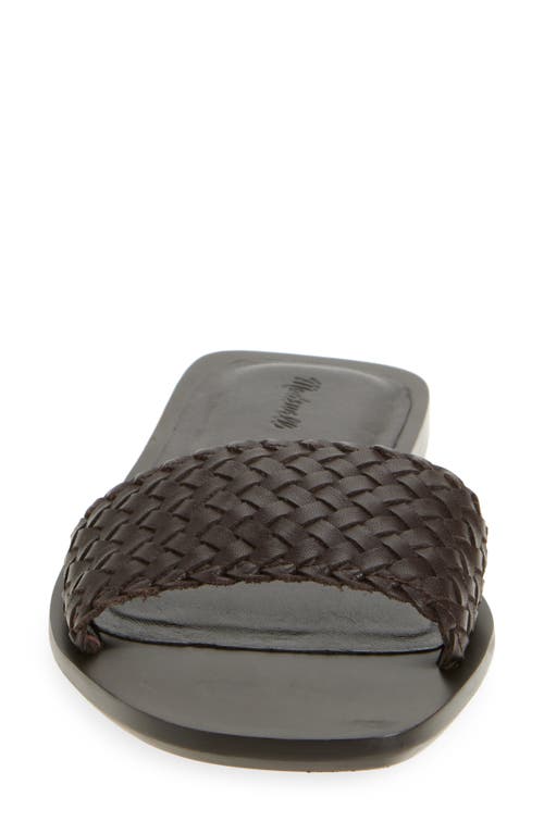 Shop Madewell The Cora Woven Slide Sandal In Dark Carob