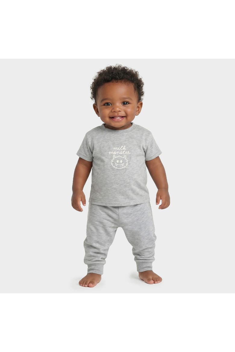 Milk Monster Infant Jogger Pant Crew Set, Alternate, color, Heather Grey