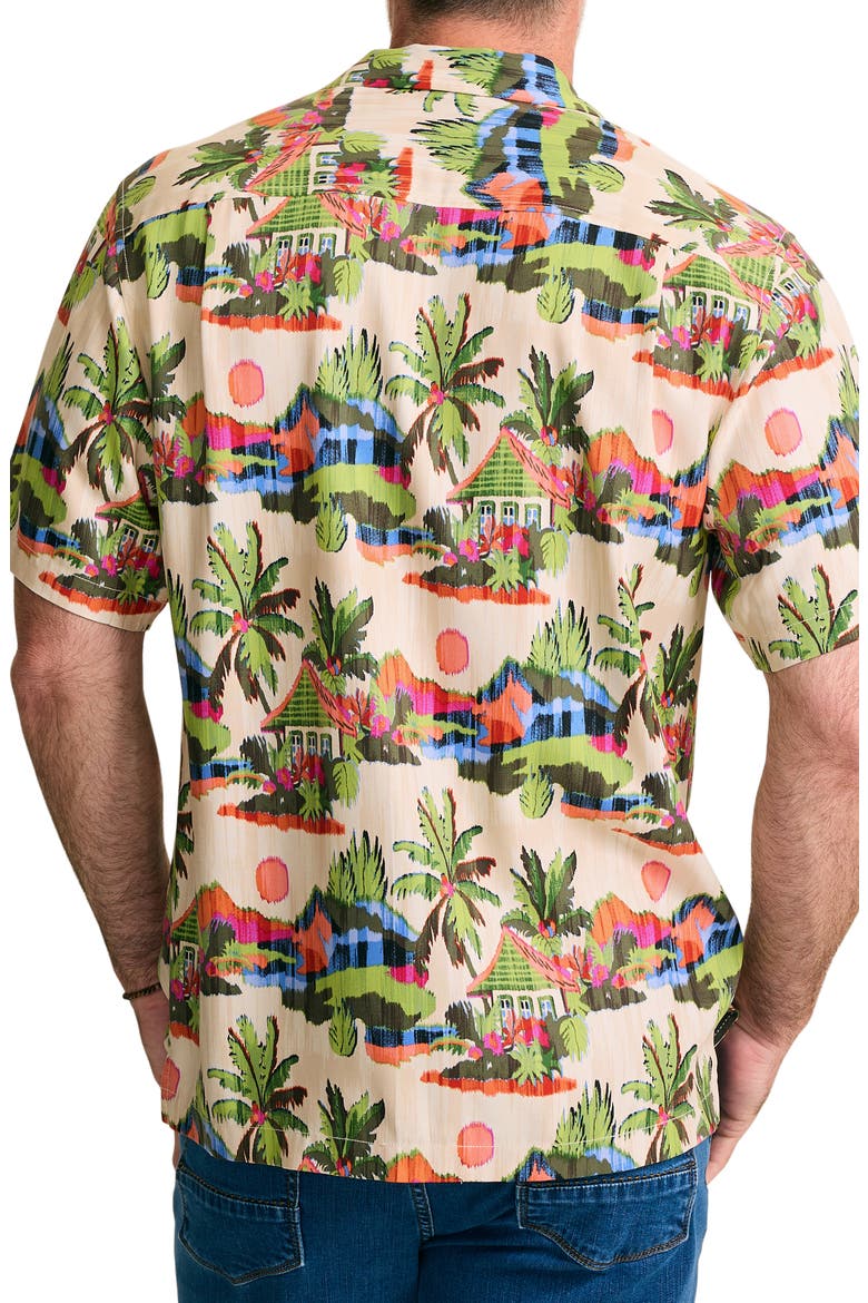 Cabana Skies Short Sleeve Silk Button-Up Shirt, Alternate, color, PALM MOSS