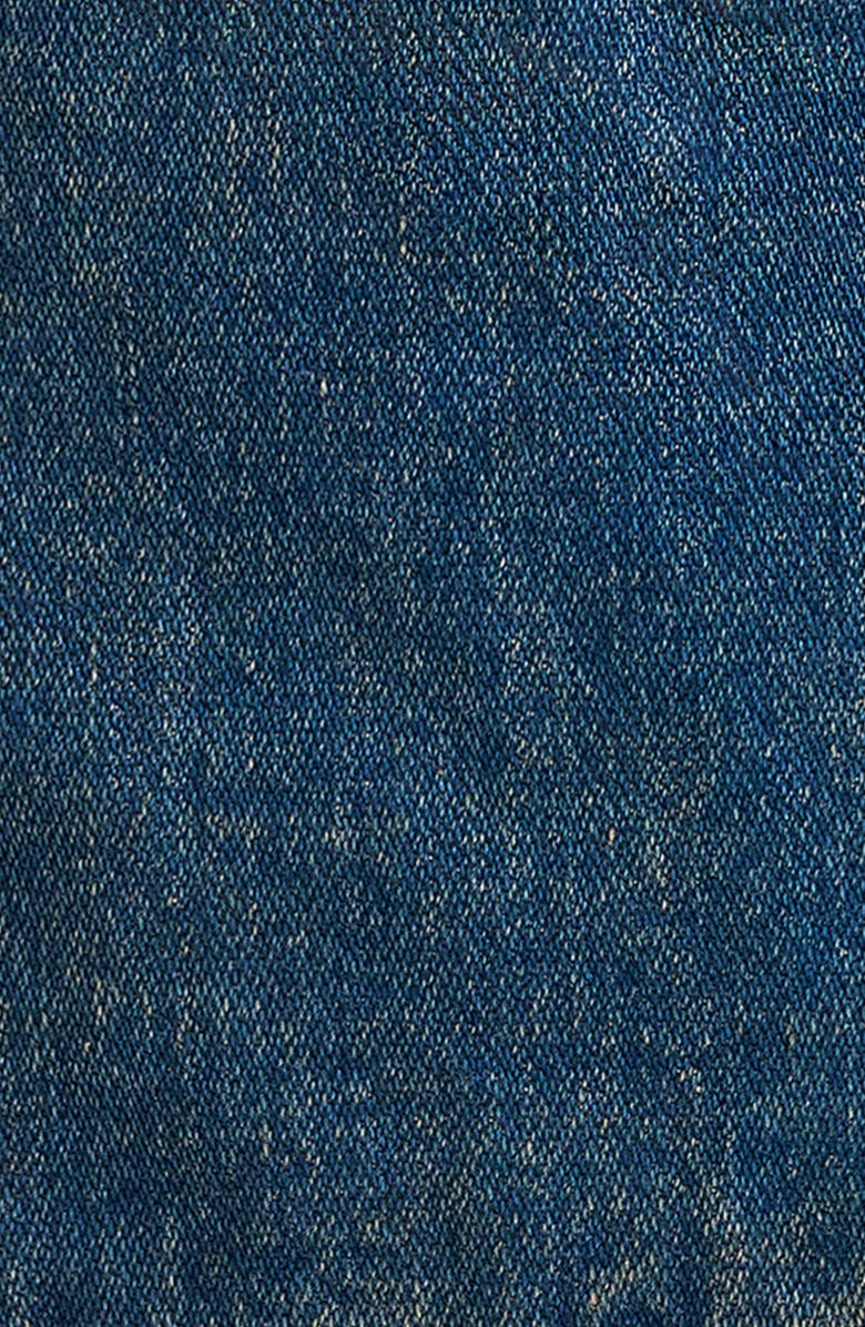 Wrangler Logo Patch Denim Trucker Jacket, Alternate, color, Indigo Buff