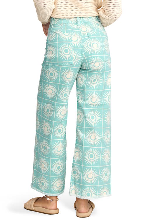 Billabong Free Fall Print Wide Leg Twill Pants In White