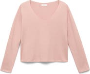 MANGO TEEN V-Neck Cotton Blend Sweater