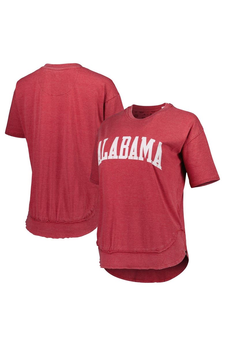 PRESSBOX Women's Pressbox Crimson Alabama Crimson Tide Arch Poncho T-Shirt, Main, color,