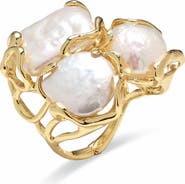 EYE CANDY LOS ANGELES Valentina Freshwater Pearl Cluster Ring