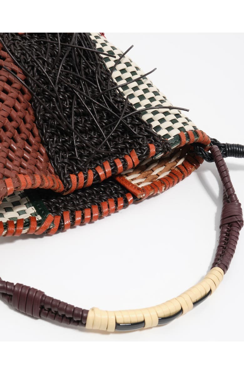 Bimba y Lola Woven Leather Mini Bag, Alternate, color, Red