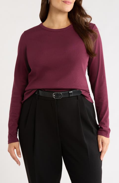 Rib Stretch Pima Cotton T-Shirt